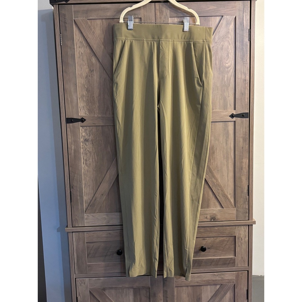 Athleta Women Olive Green Ribbed Waist Tapered Jogger Pants Size 2